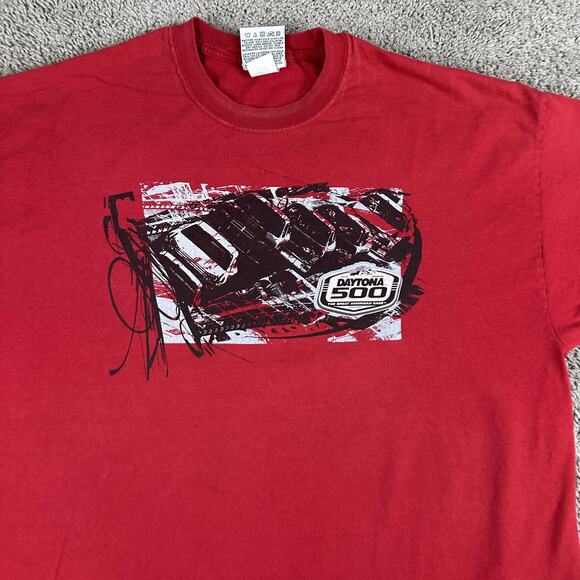 Daytona 500 Shirt Mens 2XL Red NASCAR Racing Double Sided Graphic Tee Crewneck - Picture 3 of 14